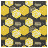Bumble Bee Honey Pattern Stof (Swatch)
