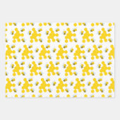Bumble Bee Honingraat, Stippen en Stripes Patterns Inpakpapier Vel (Voorkant)