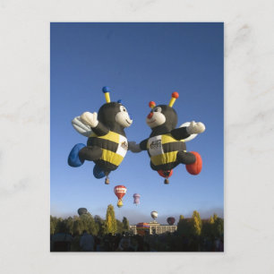 Bumble bee hot air ballonnen Post card Briefkaart