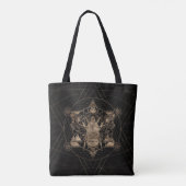 Bumble Bee in Sacred Geometry - Black en Gold Tote Bag (Achterkant)