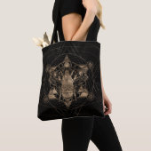 Bumble Bee in Sacred Geometry - Black en Gold Tote Bag (Dichtbij)