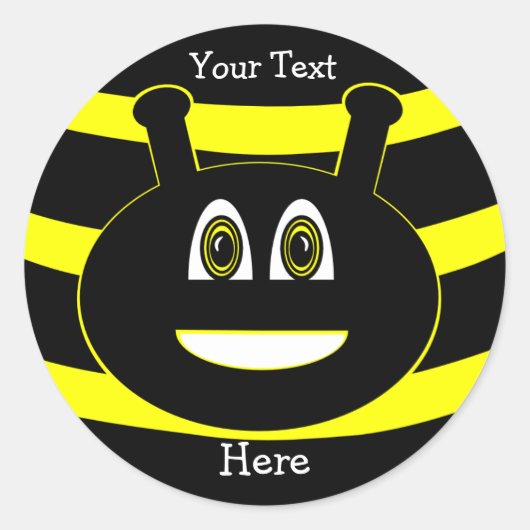 Bumble Bee Insects Happy Smiles Stickers (Voorkant)