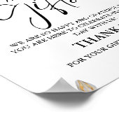 Bumble Bee Kaart & Gift Dank u Baby shower teken Poster (Hoek)