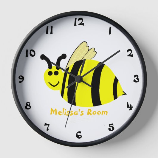 Bumble bee Kinder Genummerde Wall Clock AANPASSEN  (Voorkant)