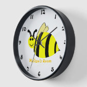 Bumble bee Kinder Genummerde Wall Clock AANPASSEN  (Hoek)