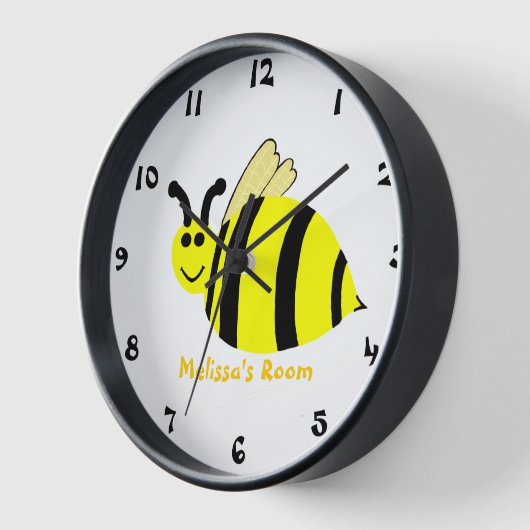Bumble bee Kinder Genummerde Wall Clock AANPASSEN  (Hoek)