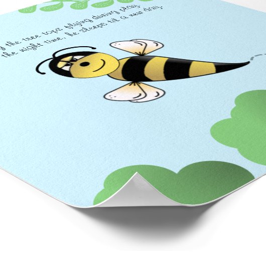 Bumble Bee-kinderkamer of kinder- Poster (Hoek)