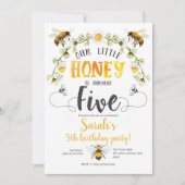 Bumble Bee. Kleine schat, bij, 5e verjaardag Kaart (Voorkant)