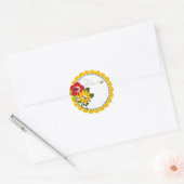 Bumble Bee Lady Bug Douche Party Verjaardagsfeestj Ronde Sticker (Envelop)
