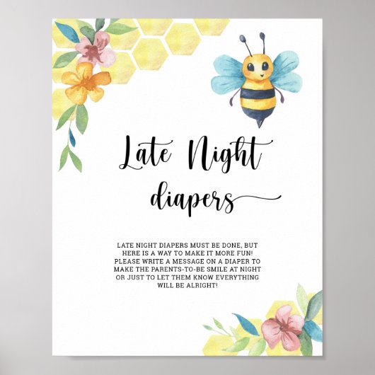 Bumble bee \ Late night diapers game Poster (Voorkant)