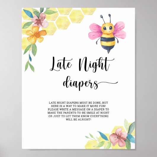 Bumble bee \ Late night diapers game Poster (Voorkant)