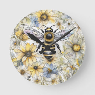 Bumble Bee lente bloemen geschilderd. Ronde Klok