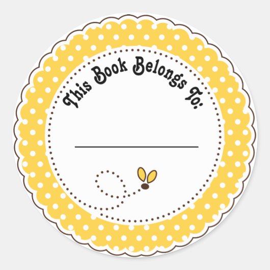 Bumble Bee Lezing Bookplaten Ronde Sticker (Voorkant)