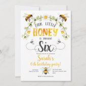 Bumble bee, Little honey, Bee, 6e verjaardag Kaart (Voorkant)