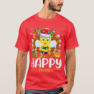 Bumble Bee Lover Halloween Kerstfeest Happy Hooth T-shirt