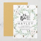 Bumble Bee  Mam to Bee douite Invite Kaart (Voorkant / Achterkant)