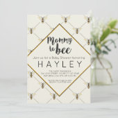 Bumble Bee  Mam to Bee douite Invite Kaart (Staand voorkant)