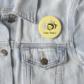 Bumble Bee met Daisy Ronde Button 5,7 Cm (In situ)