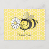 Bumble Bee met Daisy Thank You briefkaart (Voorkant)