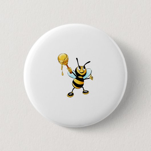Bumble Bee met Honing Ronde Button 5,7 Cm (Voorkant)