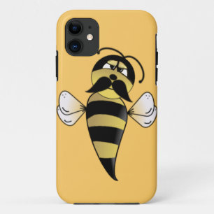 Bumble Bee met Mustache Case-Mate iPhone Case