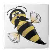 Bumble Bee met Mustache Tegeltje (Voorkant)