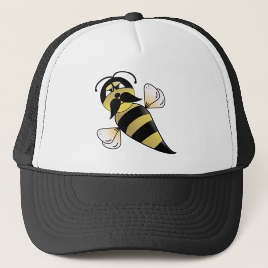 Bumble Bee met Mustache Trucker Pet (Voorkant)