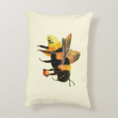 Bumble Bee met pollen Accent Kussen (Achterkant (Verticaal))