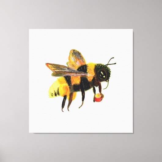 Bumble Bee met pollen Canvas Afdruk (Voorkant)