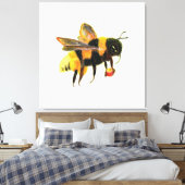 Bumble Bee met pollen Canvas Afdruk (Insitu (Slaapkamer))