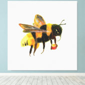 Bumble Bee met pollen Canvas Afdruk (Insitu (Houten vloer))
