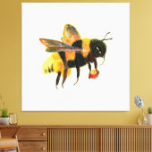 Bumble Bee met pollen Canvas Afdruk (Insitu (Woonkamer))