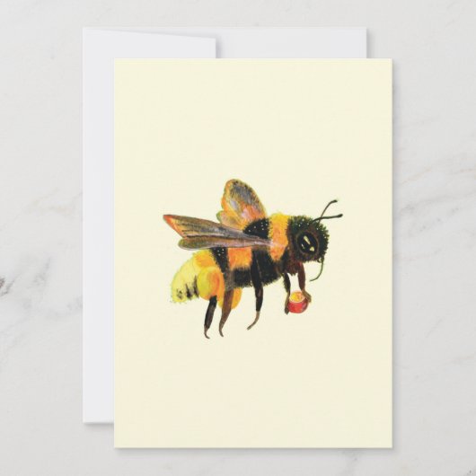 Bumble Bee met pollen Feestdagenkaart (Voorkant)