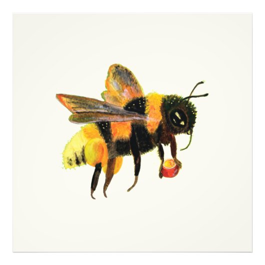 Bumble Bee met pollen Foto Afdruk (Voorkant)
