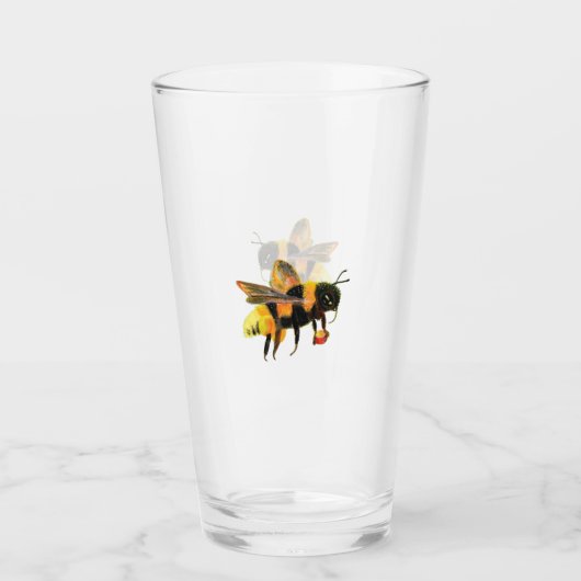 Bumble Bee met pollen Glas (Voorkant)