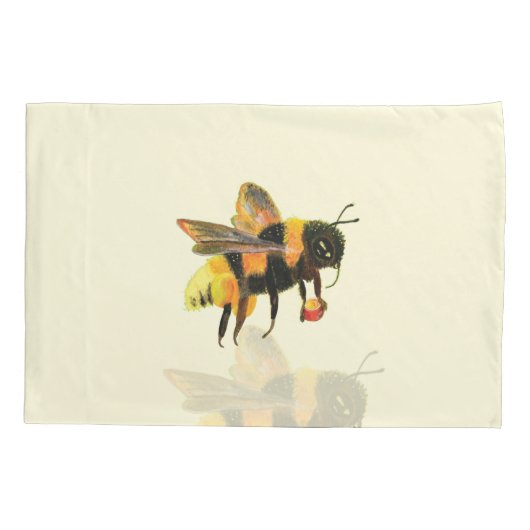 Bumble Bee met pollen Kussensloop (Achterkant-Links)