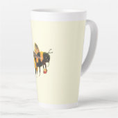 Bumble Bee met pollen Latte Mok (Rechterhoek)