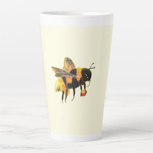 Bumble Bee met pollen Latte Mok (Voorkant)