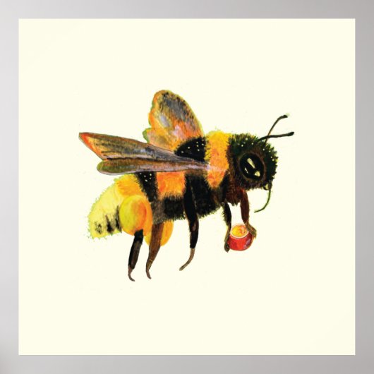 Bumble Bee met pollen Poster (Voorkant)