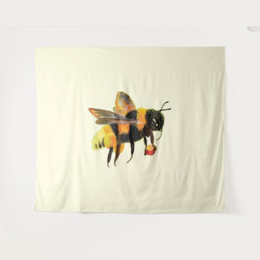 Bumble Bee met pollen Wandkleed (Voorkant (horizontaal))