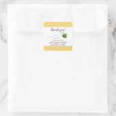 Bumble Bee Mint Green Baby Shower Favor Vierkante Sticker (Tas)