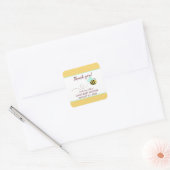 Bumble Bee Mint Green Baby Shower Favor Vierkante Sticker (Envelop)