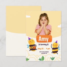 Bumble Bee Moderne Foto Verjaardag Kaart