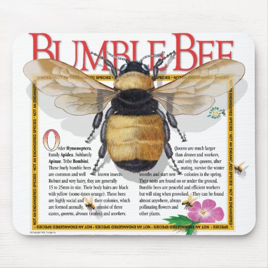 Bumble Bee Mousepad Muismat (Voorkant)