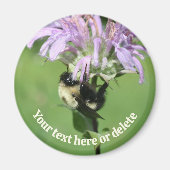 Bumble Bee On Bee Balm Flower Personalized Magneet (Voorkant)
