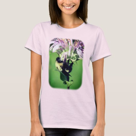 Bumble bee on bee Balm Natuur T-shirt (Voorkant)