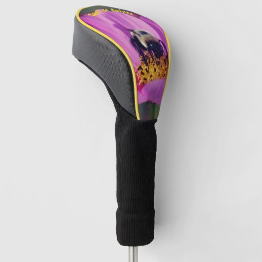 Bumble bee on Cosmos Flower Personated Golfheadcover (Schuin)