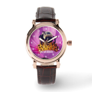 Bumble bee on Cosmos Flower Personated Horloge