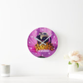 Bumble bee on Cosmos Flower Personated Ronde Klok (Huis)