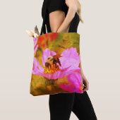 Bumble Bee On Pink Cosmos Flower Art Tote Bag (Dichtbij)